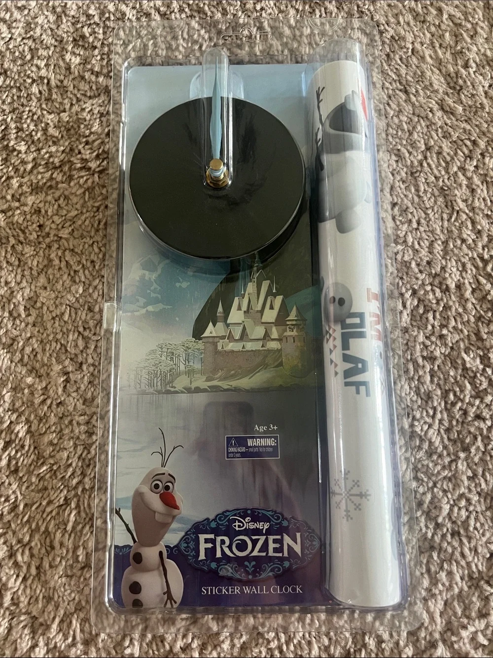 Disney Frozen Olaf Sticker Wall Clock - Light Blue